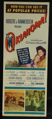 Oklahoma! 1956 Poster Insert 14 x 36 NSS 56/556 Rodgers & Hammerstein MacRae
