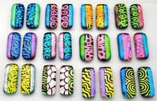 FOR DANGLE EARRINGS Lot of 24 pcs HANDMADE DICHROIC FUSED GLASS BD10 CABOCHONS