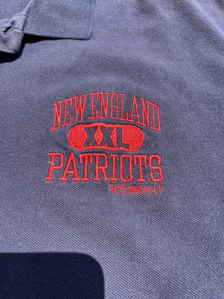 Camisa De Colección New England Patriots Grande Azul Golf Polo Campeón de Fútbol NFL Foto 2 de 4