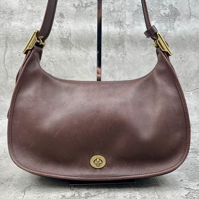 Coach Vintage 9338 Legacy Shoulder Bag Crescent Brown Leather Hobo