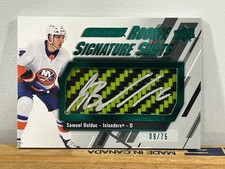 Samuel Bolduc 2023-24 Upper Deck Engrained Rookie Signature Shots Auto Green /75