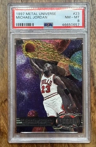 1997-98 Skybox Metal Universe Michael Jordan #23 PSA 8 Clean Slab Ships ASAP