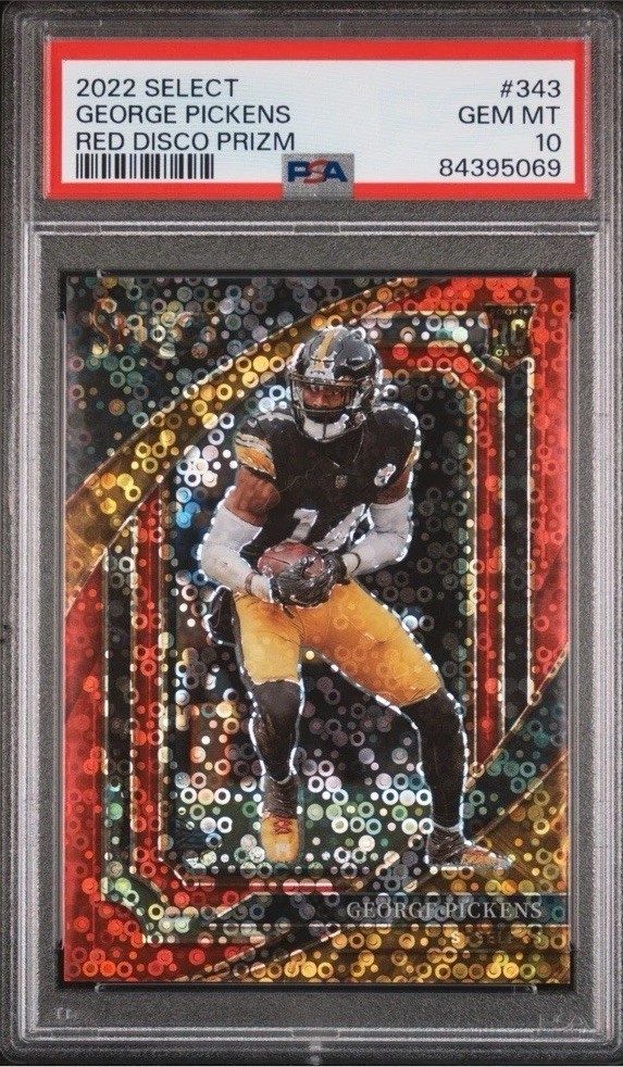 George Pickens Panini Select #343 Red Disco Prizm