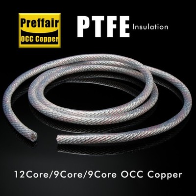 OCC Silver Plated AC Power Cable Bulk 7N Purity PTFE Insulated HiFi Wire	