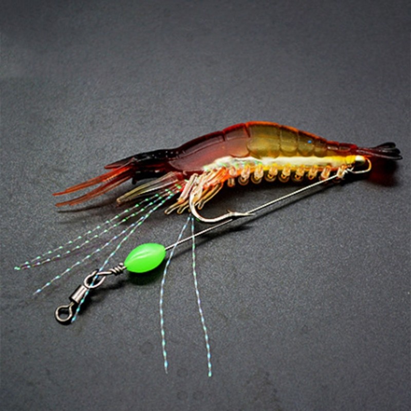 7 Pcs Luminous Silicone Soft Shrimp Baits Artificial Lures Fishing Accessories - Image 5