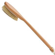 Bath Brushes with Soft and Natural Bristles Antiskid Wooden Long Handle Showe...