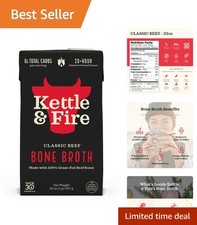 Delicious Grass-Fed Beef Bone Broth 32 Oz - Supports Skin  Immunity