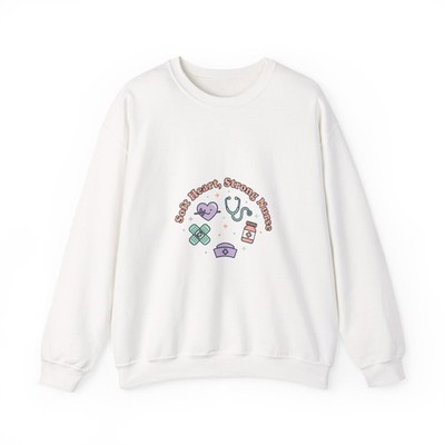 Kind Hearts, Steady Hands Crewneck Sweatshirt | pastel healthcare affirmation