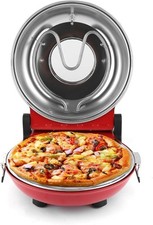  Electric Pizza Oven Countertop with Ceramic Stone 31 cm, Two Adjustable Tempera