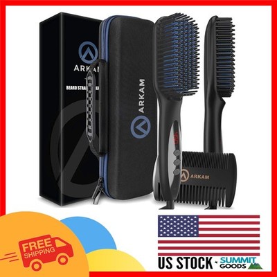 Ionic Beard Brush with Anti-Scald Feature - Frizz Control for All Beards