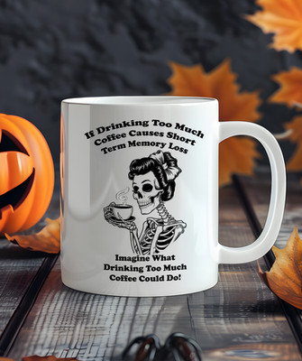 Skelett Kaffeetasse | Lustiges Gothic Kaffeeliebhaber Geschenk | Koffeinsüchtiger Becher | Ske