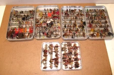 VINTAGE Flies Fly Fishing Perrin BOXS FULL OF FLIES ** 3- BOXS *** #1 **