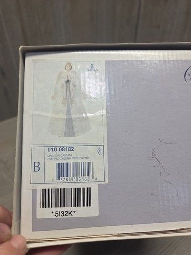 Lladro Praying Cantata Angel Treetopper #01008182 Glazed Retired Original Box - Picture 9 of 9