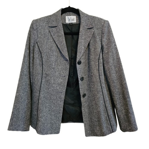Le Suit Blazer Women's Size 6 Gray Tweed Career Business Office Work - Picture 5 of 10