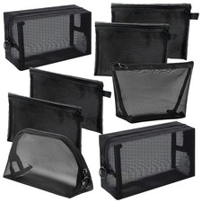 8 Pieces Mesh Makeup Bag Set,Cosmetic Bags Make up pouch,Portable Clear Trave...