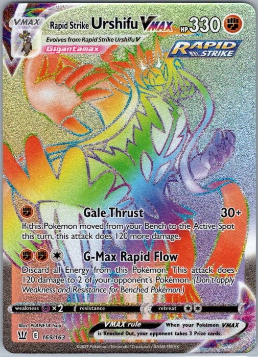 Rapid Strike Urshifu VMAX (Secret) 169/163 Secret Rare SWSH05: Battle Styles NM