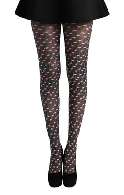 Pamela Mann Flamingo Strumpfhose Einheitsgröße schwarz & rosa Vogel Fun Print Strumpfwaren