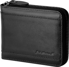 Admetus Mens RFID Blocking Wallets Zipper Leather Wallet for Men Bifold RFID Car