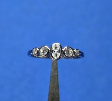 New 925 Sterling Silver Ring Oval Cut Five Stone Womens CZ Size 7 Free Shipping