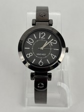 Nine West NW/1889 32mm Black Tone Quartz Watch w/Bracelet & New Battery