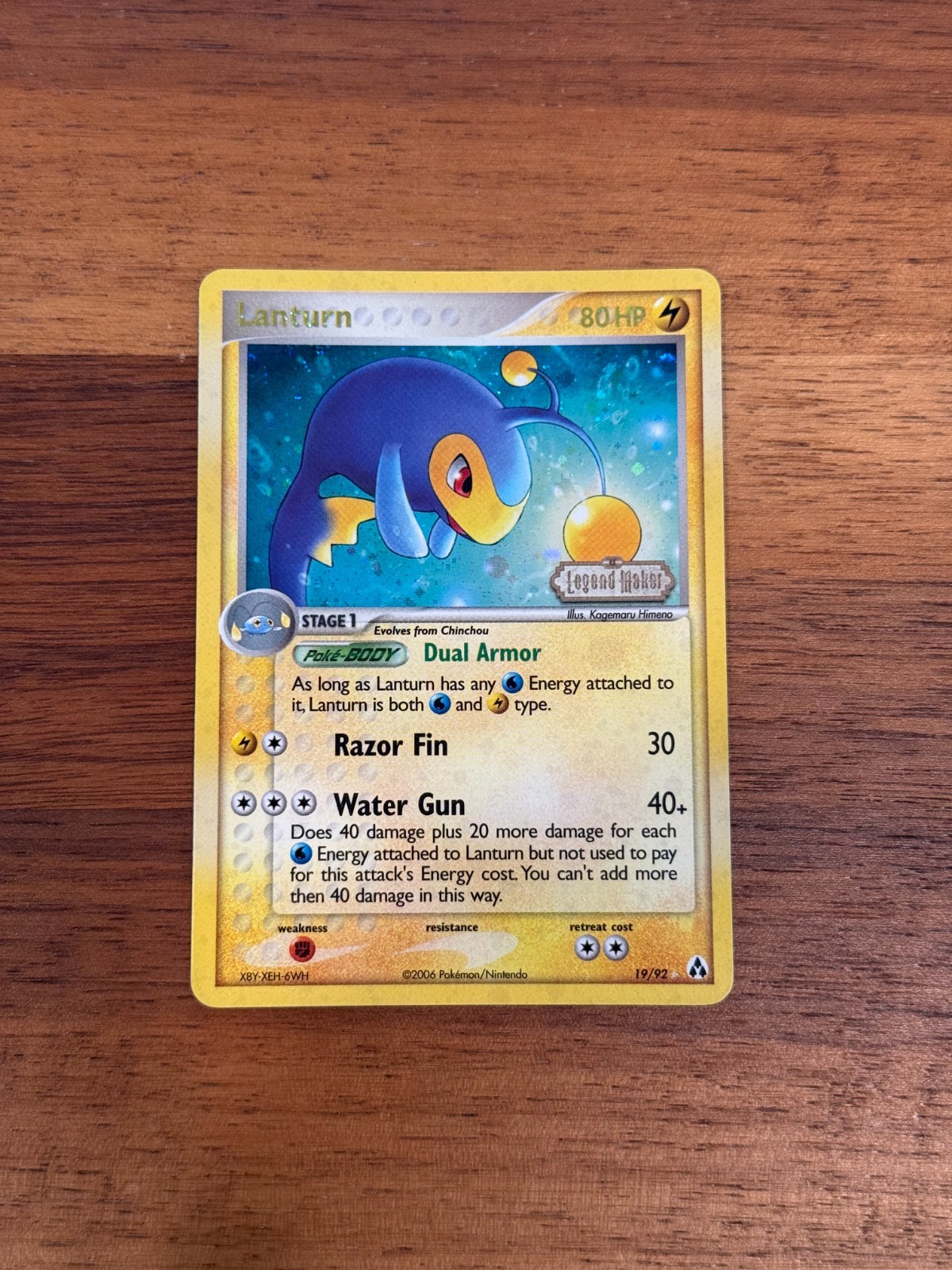 Pokemon Legend Maker Lanturn 19/92 Reverse Holo LP