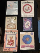 Lot of 6 VTG Counted Cross Stitch Needlepoint Kits SEALED Dimensions and More