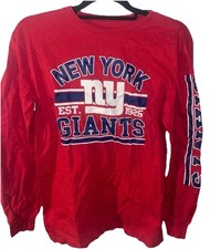 NFL Team Apparel New York Giants Red Long Sleeve Shirt Kids L 14/16 Football