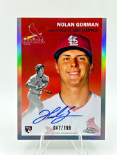 Nolan Gorman 2023 Topps Chrome Platinum Autograph Refractor RC #47/199
