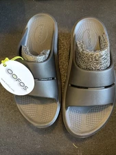 Size 7 - OOFOS OOmega OOahh - Black - Womens