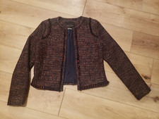 Banana Republic Womens Size 4 Boucle Tweed Blazer with Fringe