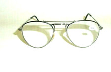NWT Vintage 90's Nickel Silver Mid Oval Metal Reading Glasses 3.25 S.Gun 
