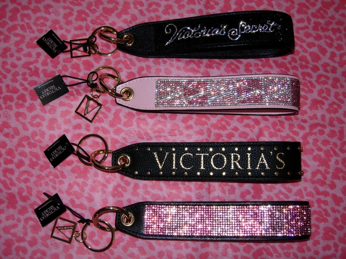 Victoria's Secret Wristlet Keychain Keyring Bag Strap Pink Logo Travel  Bag Tag