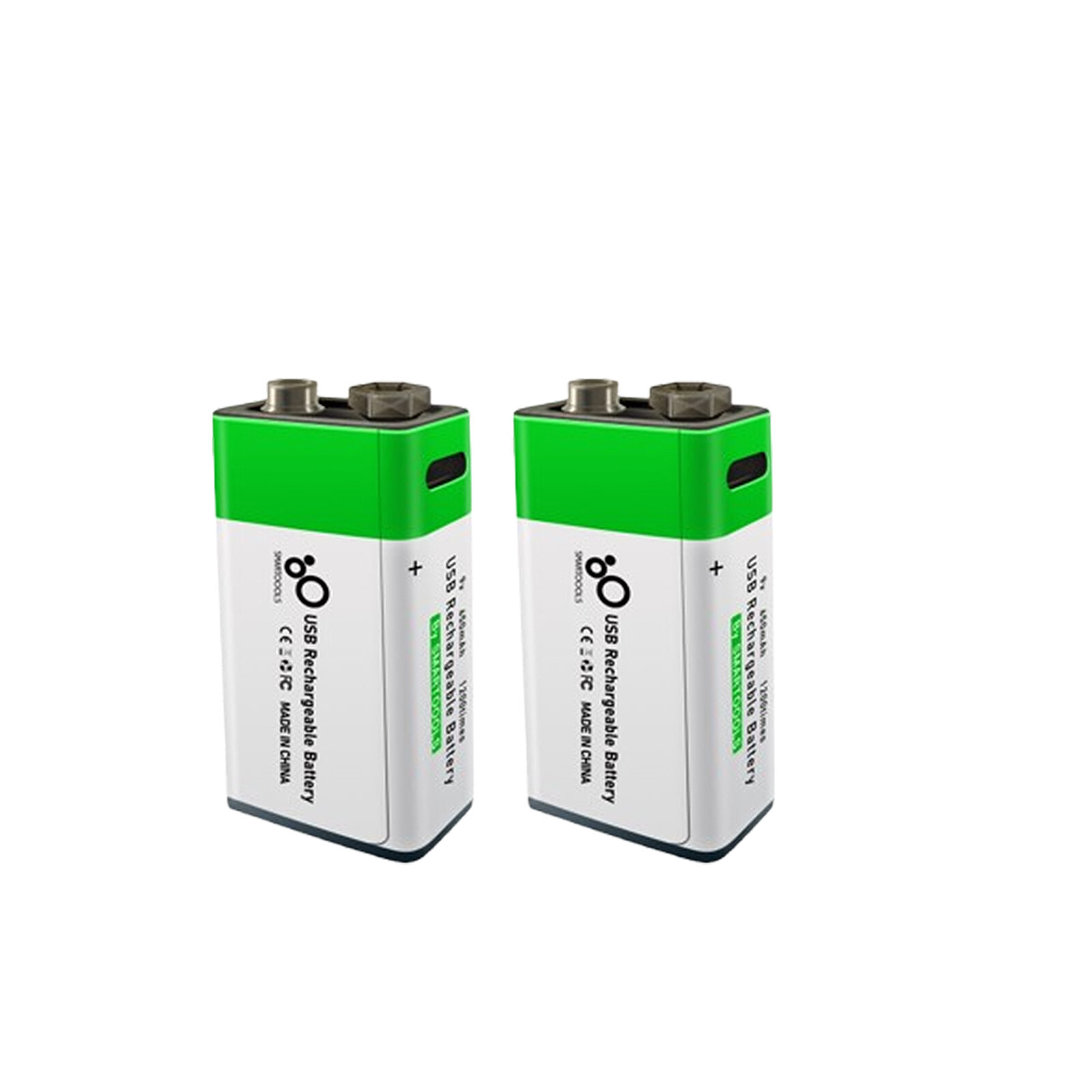 9V 650mAh USB Rechargeable Lithium Battery with Type C Fast Charger-image