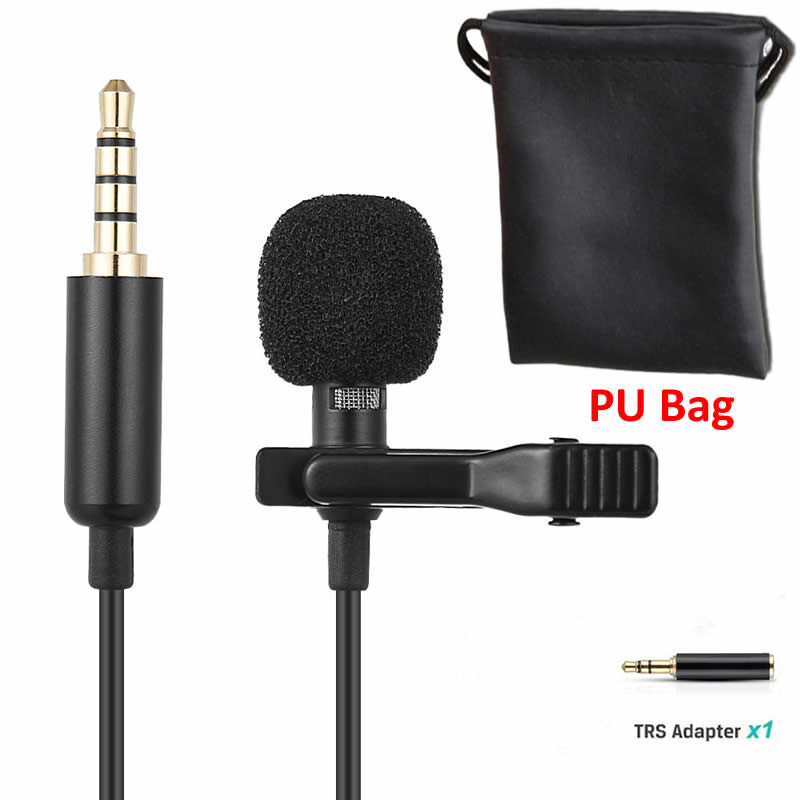 1.5m Omnidirectional Metal Microphone 3.5mm Jack Lavalier Tie Clip Microphones