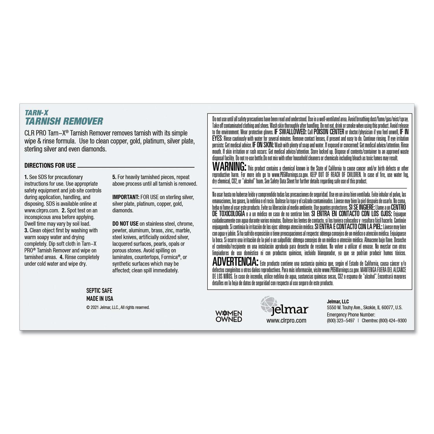 Tarn-X Pro Metal and Silver Tarnish Remover, For Use on Sterling Silver, Silver