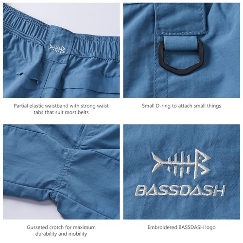 Men's 6" Fishing Shorts UPF 50+ Quick Dry Cargo with Multi Pockets for Hiking - Picture 6 of 6