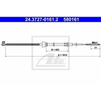 ATE Handbremsseil Bremsseil Hinten Passend FüR VW Polo Seat Ibiza II Cordoba
