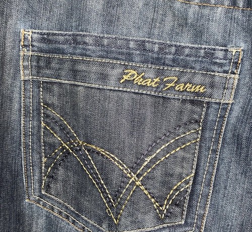 Vintage Phat Farm Jeans Men’s 44x32 Y2K Classic Fit Baggy Dark Denim - Picture 16 of 17