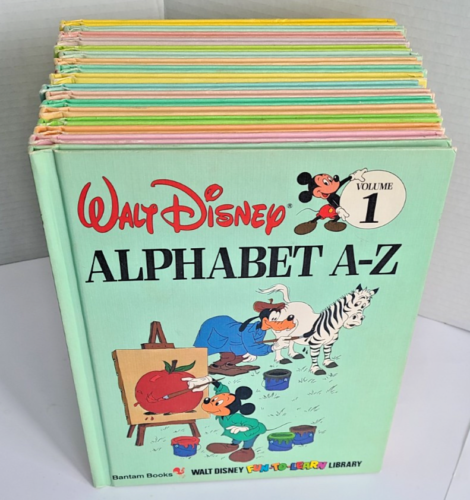Coffret livre bibliothèque amusant à apprendre Disney 1983 17 livres vintage manquant #10 et #16 - Photo 2/6