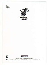 2016-17 Panini Complete Blank No Back Logo Variation #109 Wayne Ellington Heat