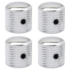 4Pcs Metal Dome Knobs Volume Tone Guitar Speed Control Knobs Allen Screw Silver