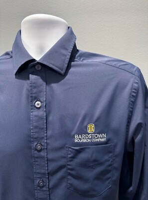 UNTUCKit Men's Medium Bardstown Broubon Shirt Stretch Solid Blue L/S Slim Fit