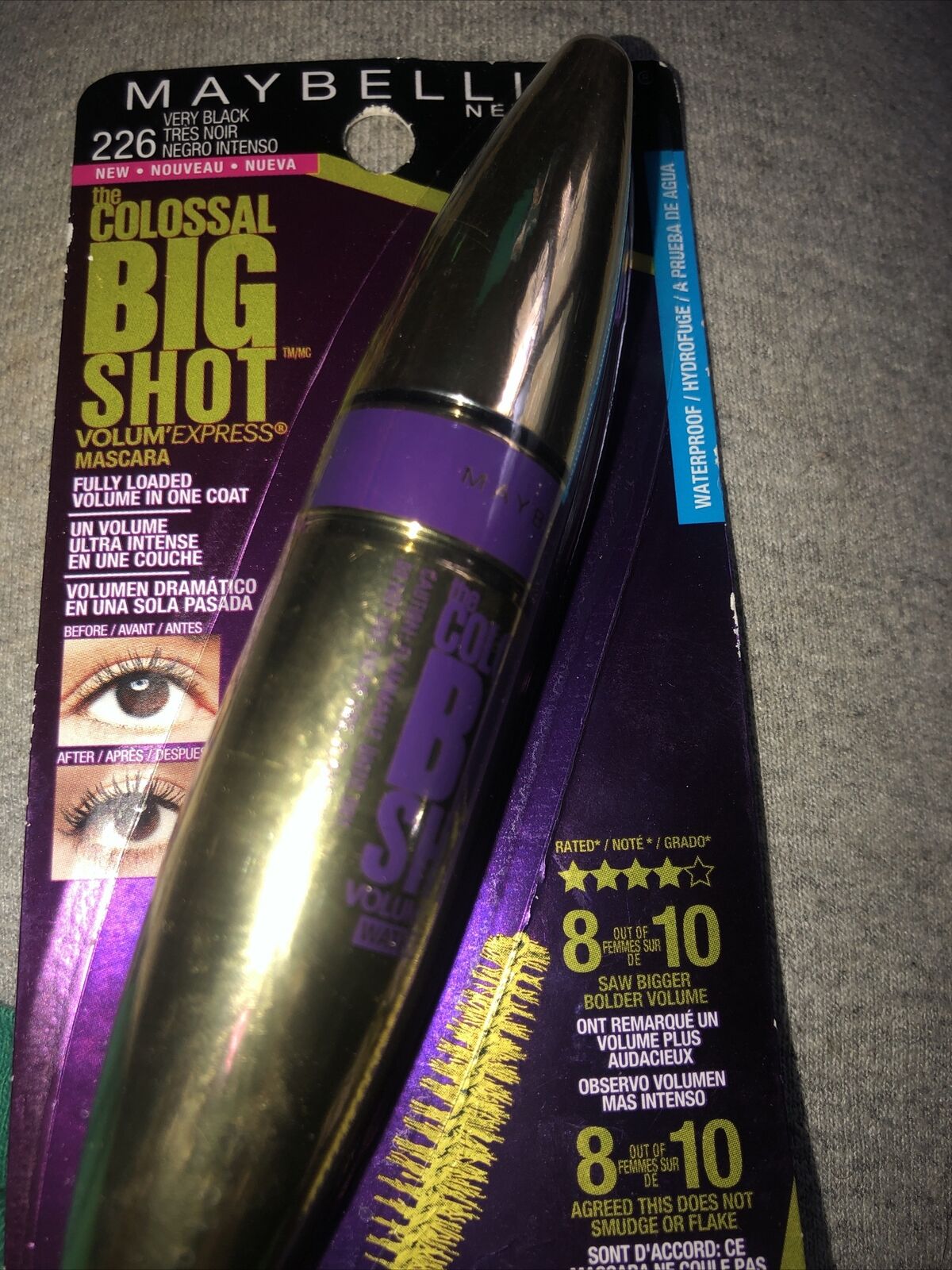 Maybelline Volum Express The Colossal Big Shot Waterproof Mascara, Very  Black