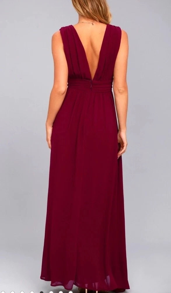 Lulus heavenly hues hotsell burgundy maxi dress