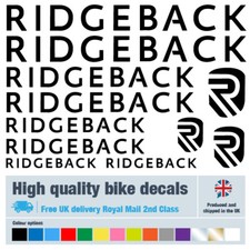 Ridgeback new decals labels with free bike protection (26 pack) - 14 colours