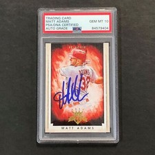 2015 Diamond Kings #98 Matt Adams Signed Card AUTO 10 PSA Slabbed Cardinals