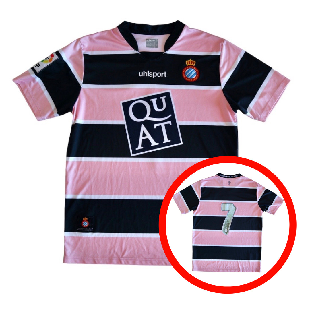 ESPANYOL Barcelona 2007/08 Away Football Shirt L Player Vintage Soccer Jersey