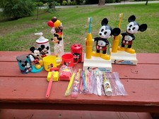 MASSIVE LOT Vintage Disney Mickey Mouse Bathroom Toothbrush Holder Soap Cups