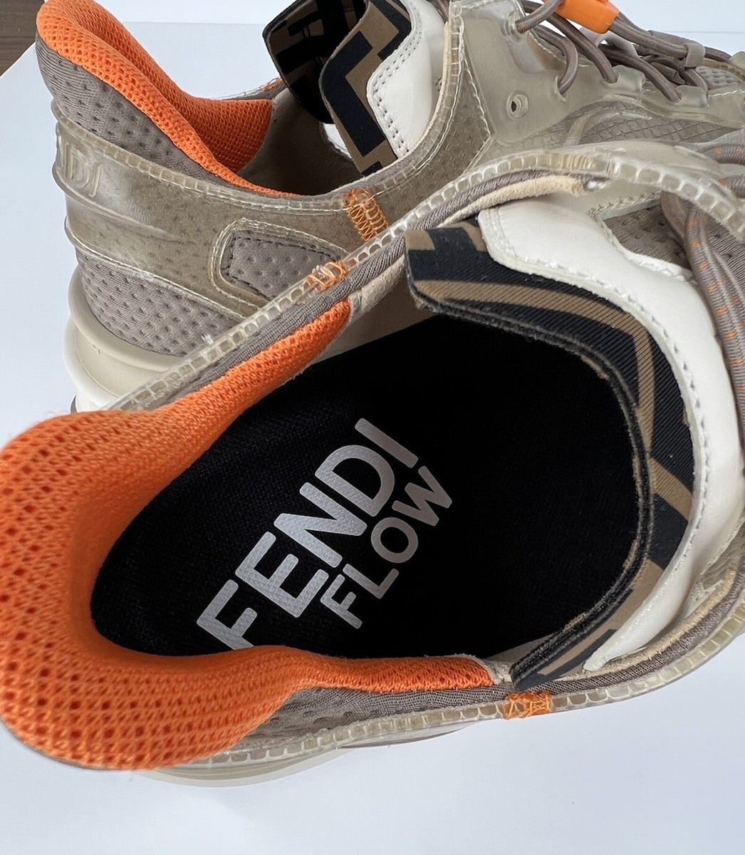 FENDI Flow FF Nylon Transparent Mix Media Logo Sneakers UK