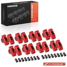 A-Premium Red 2024 Aluminum Rocker Arm Set for Ford SBF 302 1.6 Ratio 3/8 inch
